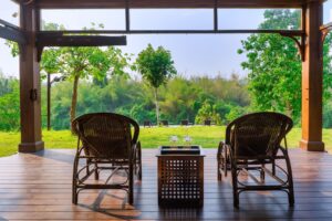 River Kwai House - Veranda chairs looking over the garden